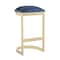 Manhattan Comfort Aura Bar Stool in Blue and Polished Brass (Set of 2) 2-BS006-BL - alternate 6